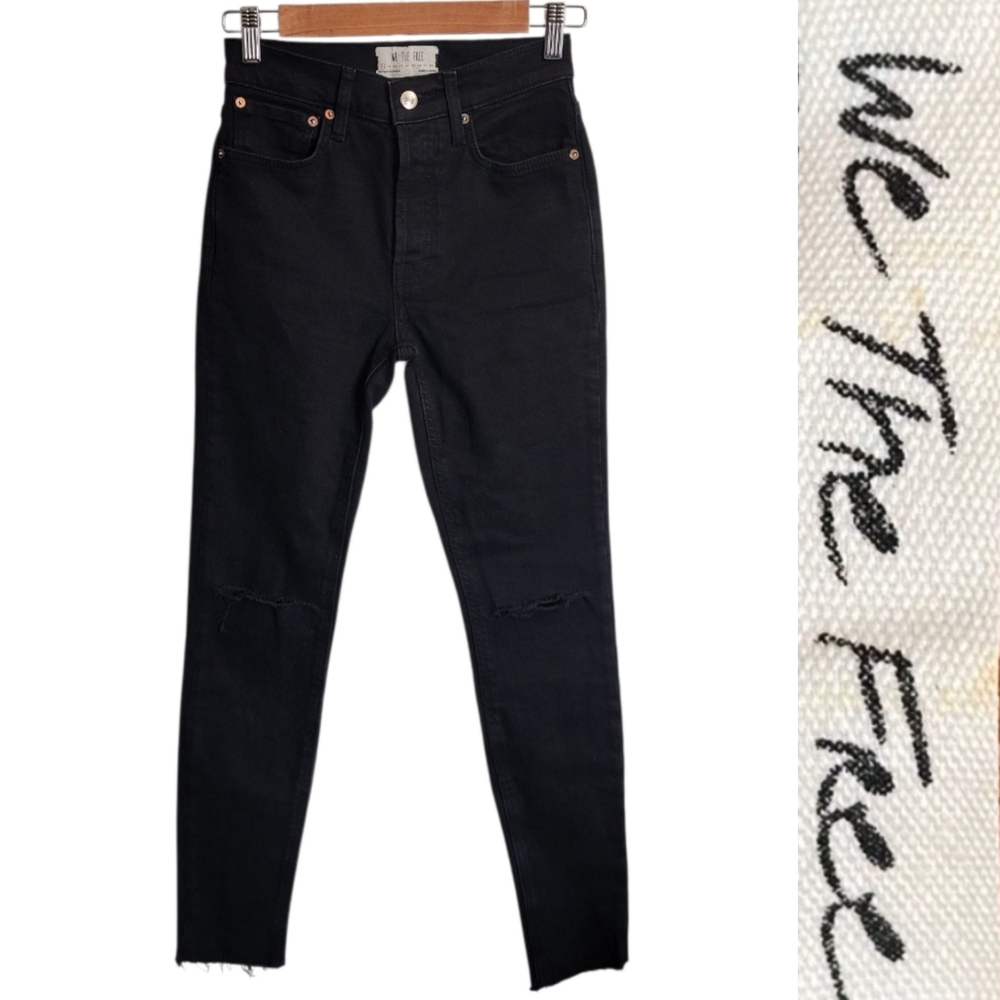We The Free Knee Distressed Raw Hem Skinny Jeans